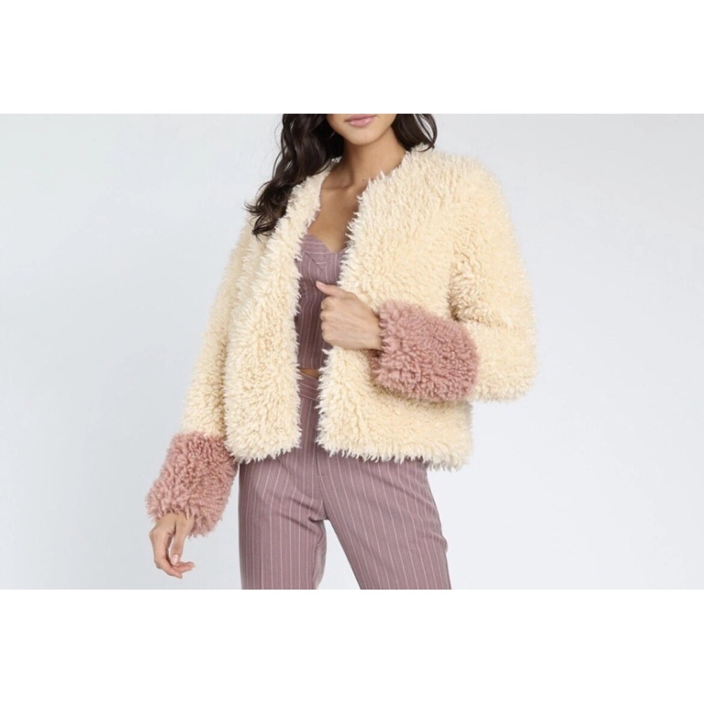Honey Punch Cream and Pink Teddy Jacket